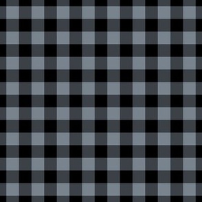Gingham Pattern - Faded Denim and Black