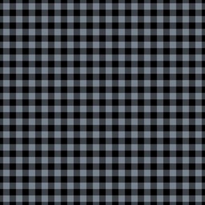 Small Gingham Pattern - Faded Denim and Black