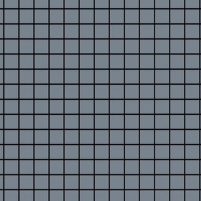 Grid Pattern - Faded Denim and Black