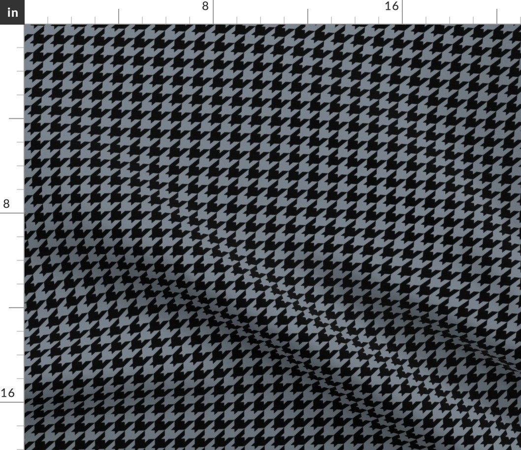 Houndstooth Pattern - Faded Denim and Black