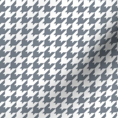 Houndstooth Pattern - Faded Denim and White