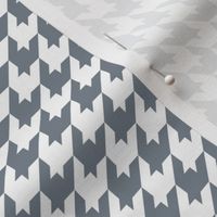 Houndstooth Pattern - Faded Denim and White