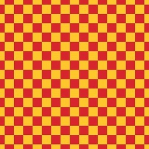 Checker Pattern - Fiery Red and Maize