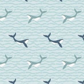Medium // Blue Whales for Boys bedroom nursery