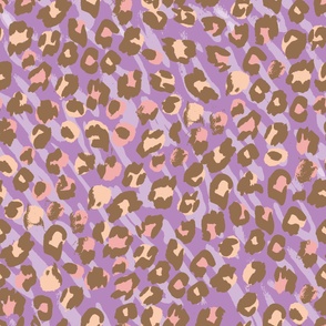 Go Wild Safari leopard print purple brown by Jac Slade