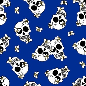 BEE SKULLS-BLUE