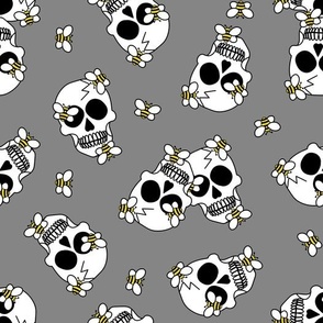 BEE SKULLS-GREY