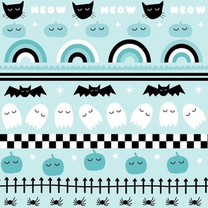 Halloween Cute Icons Characters Monochrome Pastel Illustrated 