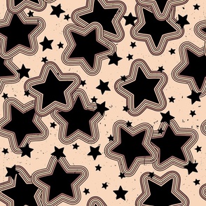 Retro Geometric Stars Grunge Boho