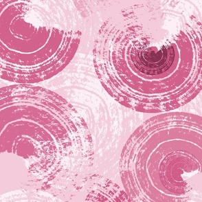 Monochromatic "pink records" pattern in the shade of pink. Large scale.