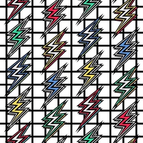 Lightning Bolts Grid Retro Pop Art