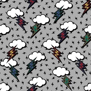 Lightning Clouds Bolt Pop Art