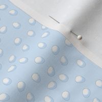 Chicken egg polka dots on blue