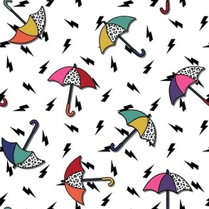 Retro Rainbow Leopard Print Colourful Umbrellas