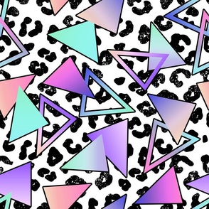 Leopard Print Retro Triangle Shapes