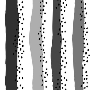 Abstract Monochrome Spots Scandi Dots Stripes