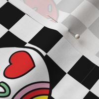 Retro Happy Pills Checkerboard Rainbow