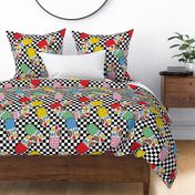 Retro Happy Pills Checkerboard Rainbow