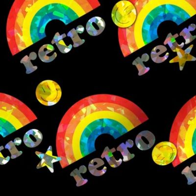 Retro Rainbow Stickers Holographic