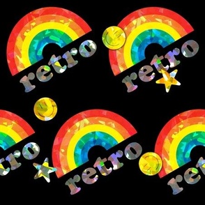 Retro Rainbow Stickers Holographic