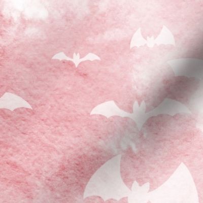 bats take flight - pink and white