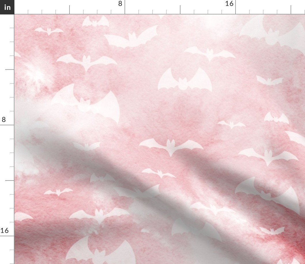 bats take flight - pink and white