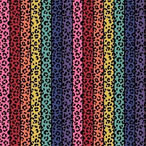 Retro Rainbow Leopard Print Stripes