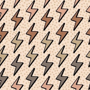 Boho Scandi Lightning Bolt Neutral Muted Retro Vintage