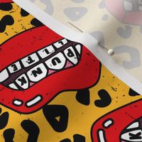 Punk Life Lips Mouth Leopard Print 