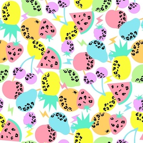 Eccentric Fruits Summer Leopard Print Tropical Pastel Fun 