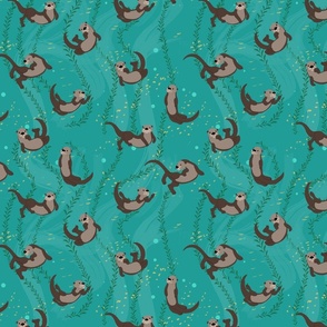 swimming otters medium