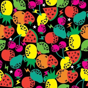 Eccentric Fruits Summer Leopard Print Tropical Neon Fun 