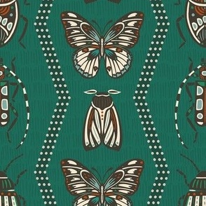 Butterflies & Beetles | Teal