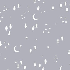 Celestial minimalist Christmas stars and moon phase happy holidays christmas white light gray