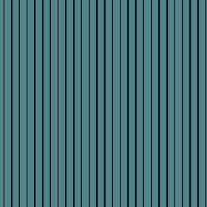 Small Vertical Pin Stripe Pattern - Smoky Blue and Black