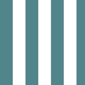 Large Vertical Awning Stripe Pattern - Smoky Blue and White