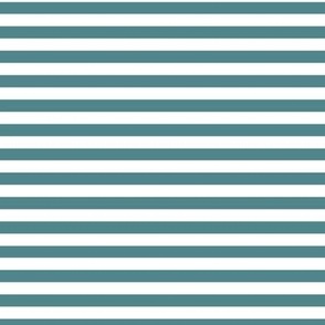 Horizontal Bengal Stripe Pattern - Smoky Blue and White