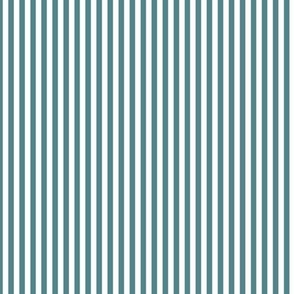 Small Vertical Bengal Stripe Pattern - Smoky Blue and White