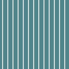 Vertical Pin Stripe Pattern - Smoky Blue and White
