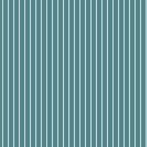 Small Vertical Pin Stripe Pattern - Smoky Blue and White