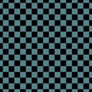 Checker Pattern - Smoky Blue and Black