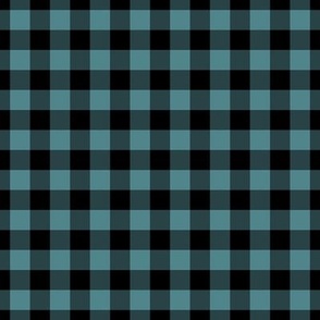 Gingham Pattern - Smoky Blue and Black