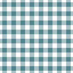 Gingham Pattern - Smoky Blue and White