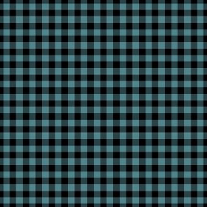Small Gingham Pattern - Smoky Blue and Black