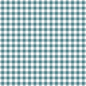 Small Gingham Pattern - Smoky Blue and White