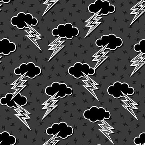 Lightning Clouds Monochrome Weather