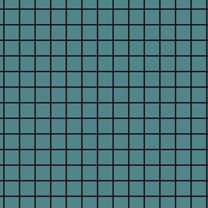 Grid Pattern - Smoky Blue and Black