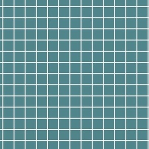 Grid Pattern - Smoky Blue and White