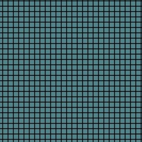 Small Grid Pattern - Smoky Blue and Black