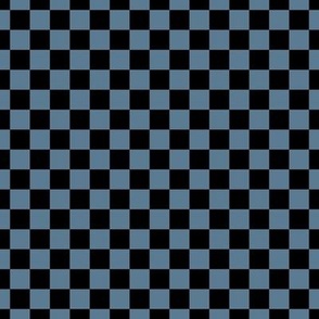 Checker Pattern - Stormy Blue and Black